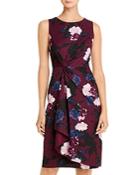 Donna Karan Floral Twist-front Dress