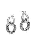 John Hardy Sterling Silver Classic Chain Hammered Double Circle Drop Earrings