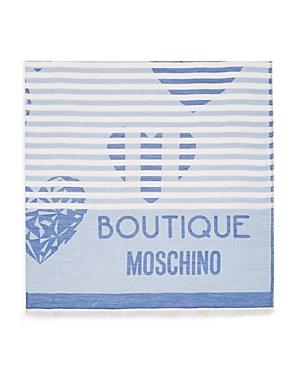 Moschino Stripes & Hearts Print Scarf (53% Off) Comparable Value $256.23