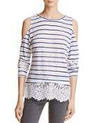 Generation Love Martha Striped Top With Lace-hem