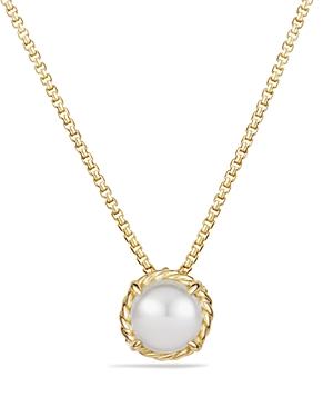 David Yurman Chatelaine Pendant Necklace With Pearl In 18k Gold