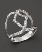 Diamond Geometric Ring In 14k White Gold, .70 Ct. T.w.