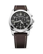 Victorinox Swiss Army Infantry Chronograph Watch With Leather Strap, 40mm