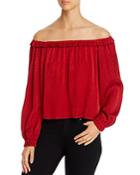 Red Haute Ruffled Off-the-shoulder Top