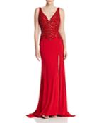 Mac Duggal Embellished Jersey Gown