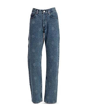 Martine Rose Relaxed Fit Registered Jeans In Blue Denim