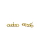 Zoe Chicco 14k Yellow Gold Curb Link Bar Stud Earrings