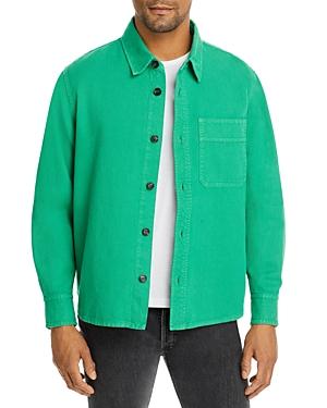 A.p.c. Basile Cotton & Linen Solid Regular Fit Button Down Shirt Jacket