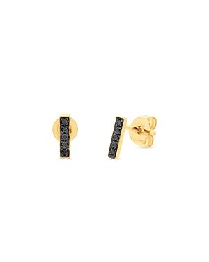 Moon & Meadow 14k Yellow Gold Kate Black Diamond Bar Stud Earrings - 100% Exclusive
