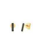 Moon & Meadow 14k Yellow Gold Kate Black Diamond Bar Stud Earrings - 100% Exclusive