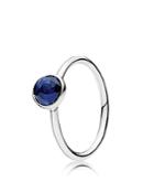 Pandora Ring - Sterling Silver & Glass September Birthstone Droplet