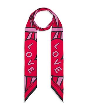 Burberry Heart Crest Silk Skinny Scarf
