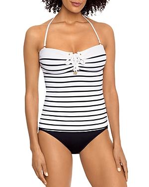 Ralph Lauren Striped Lace Up Tankini Top