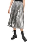 Michael Michael Kors Pleated Metallic Midi Skirt
