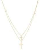 Moon & Meadow Double-layer Cross Pendant Necklace In 14k Yellow Gold, 18 - 100% Exclusive