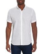 Robert Graham Peterson Linen & Cotton Textured Tailored Fit Button Down Shirt - 100% Exclusive