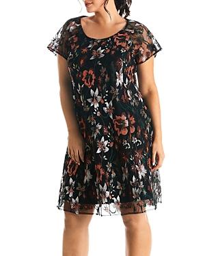 Estelle Plus Autumn Garden Embroidered Dress