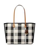 Tory Burch Perry Gingham Triple Compartment Tote