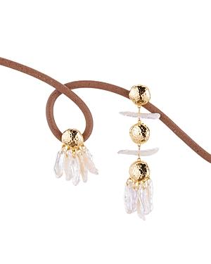 Cult Gaia Cupola Freshwater Pearl Mismatch Stud & Drop Earrings