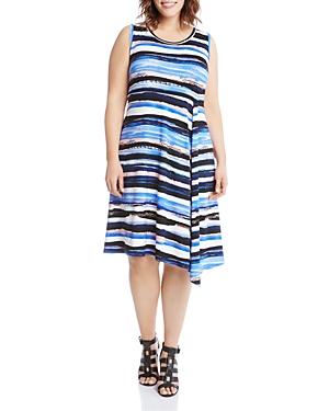 Karen Kane Plus Abstract Stripe Dress