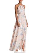 Aqua Lace-back Floral Gown - 100% Exclusive