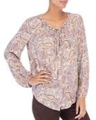 B Collection By Bobeau Rumi Tie-neck Paisley Blouse