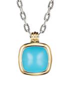 David Yurman Albion Pendant With Reconstituted Turquoise & 18k Yellow Gold