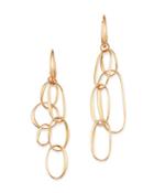Pomellato 18k Rose Gold Asymmetrical Chain Link Drop Earrings