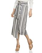 Bcbgmaxazria Asymmetric Striped Midi Skirt