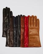 Bloomingdale's Short Cashmere Lined Leather Gloves