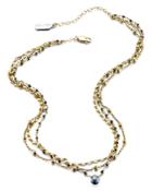 Ela Rae Triple-strand Spinel & Moonstone Necklace In 14k Gold-plated Sterling Silver, 14
