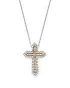 Diamond Cross Pendant Necklace In 14k White And Yellow Gold, .65 Ct. T.w. - 100% Exclusive