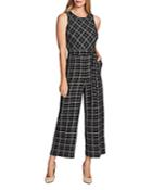 Vince Camuto Belted Plaid Jumpsuit