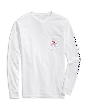 Vineyard Vines Cotton Christmas Whale Logo Graphic Long Sleeve Tee