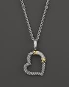 Lagos 18k Gold And Sterling Silver Xx Heart Pendant Necklace With Diamonds, 16