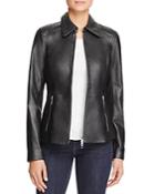 Michael Michael Kors Leather Zip Front Jacket