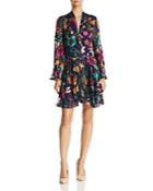 Alice And Olivia Moore Printed Tie-neck Dress