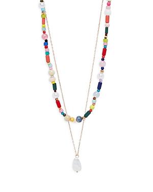 Aqua Layered Simulated Pearl Pendant Bead Necklace, 18 - 100% Exclusive