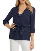 Dkny Rolled Cuff Belted Soft Jacket