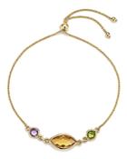 Multicolored Gemstone Chain Bracelet In 14k Yellow Gold