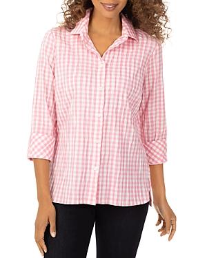 Foxcroft Crinkle Gingham Button Down Shirt