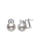 Bloomingdale's South Sea Pearl & Diamond Stud Earrings In 14k White Gold - 100% Exclusive