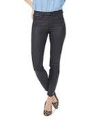 Nydj Petites Ami Coated Skinny Jeans In Black