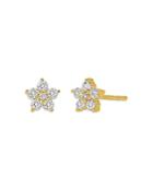 Rachel Reid 14k Yellow Gold Diamond Flower Stud Earrings