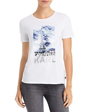 Karl Lagerfeld Paris Cloudy Eiffel Tower Graphic Tee