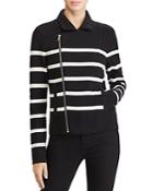 Lauren Ralph Lauren Stripe Knit Moto Jacket