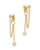 Zoe Chicco 14k Yellow Gold Diamond Drop Earrings With Chain
