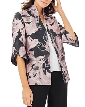 Misook Printed Bracelet Sleeve Jacket