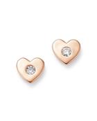 Bloomingdale's Diamond Heart Stud Earrings In 14k Rose Gold, 0.16 Ct. T.w. - 100% Exclusive