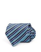 Ermenegildo Zegna Textured Stripe Silk Classic Tie